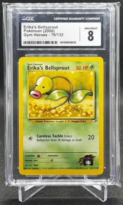 2000 Pokemon - Erika’s Bellsprout Gym Heroes 76/132 CGC 8 NM MT - Image 1