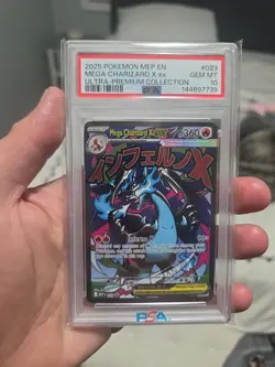 2025 POKEMON MEP EN BLACK STAR PROMO 023 MEGA CHARIZARD X EX PSA 10 - Image 1