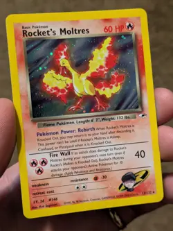 Pokemon TCG Rockets Moltres Holo Rare Card 12/132 Gym Heroes - Image 2
