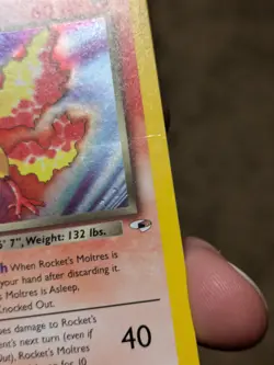 Pokemon TCG Rockets Moltres Holo Rare Card 12/132 Gym Heroes - Image 5