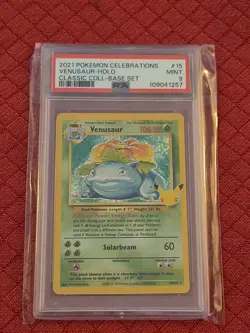 2021 Pokemon Celebrations Classic Collection Base Set Holo Venusaur #15 PSA 9 - Image 1