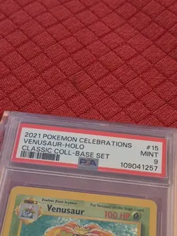 2021 Pokemon Celebrations Classic Collection Base Set Holo Venusaur #15 PSA 9 - Image 2