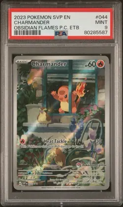 2023 POKEMON OBSIDIAN FLAMES POKEMON CENTER ETB PROMO SVP #044 CHARMANDER PSA 9 - Image 1