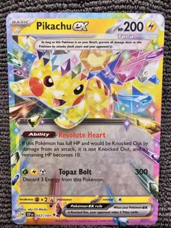 Pikachu ex Surging Sparks Pokemon TCG 057/191 Scarlet & Violet SV08 NM/M - Image 1