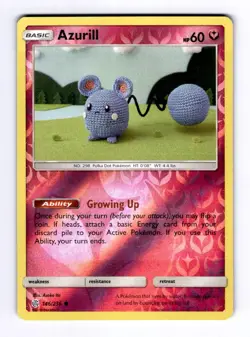 Azurill SM - Cosmic Eclipse #146 (2019) Common Reverse Holo NM Pokemon - Image 1
