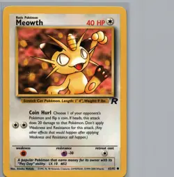 Meowth | 62/82 Common Regular | Team Rocket Unlimited | WOTC | LP - Image 1