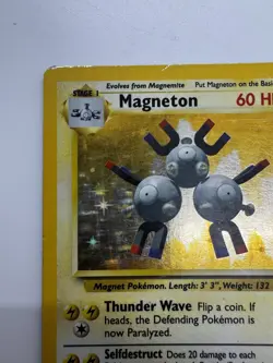 Pokemon TCG Magneton Base Set 9/102 Holo Shadowless Holo Rare HP-LP - Image 2