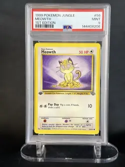 Pokemon 1st Edition Jungle Meowth 56/64 PSA 9 MINT FRESH GRADE - Image 1