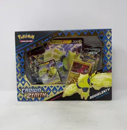Pokemon TCG Sword & Shield Crown Zenith Regieleki V Collection Sealed Box - Image 1