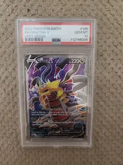 Pokemon Giratina V 185/196 Lost Origin Ultra Rare Graded PSA 10 Gem Mint - Image 1
