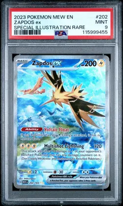 2023 POKEMON MEW EN-151 SPECIAL ILLUSTRATION RARE #202 ZAPDOS EX PSA 9 - Image 1