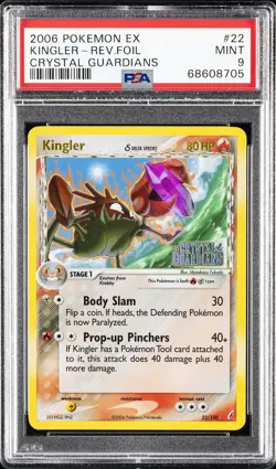 2006 POKEMON EX CRYSTAL GUARDIANS #22 KINGLER-REVERSE FOIL PSA 9 - Image 1