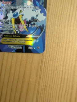2015 Pokemon XY Double Crisis Full Art Team Aqua's Kyogre EX 6/34 Holo Foil Dmg - Image 4