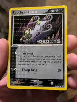 Pokemon TCG Poochyena EX Deoxys 70/107 Reverse Holo Common 2005 Nintendo - LP - Image 1
