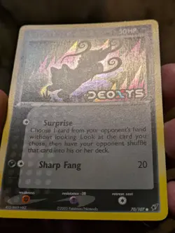 Pokemon TCG Poochyena EX Deoxys 70/107 Reverse Holo Common 2005 Nintendo - LP - Image 3