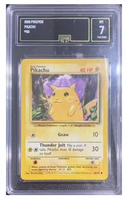 GMA 7 NM Pikachu 58/102 - Base Set - Pokemon Card psa - Image 1