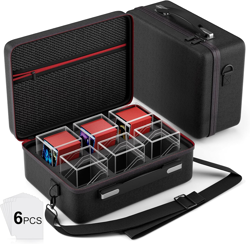 Card Deck Box with Portable Case, 6 Pack Clear Commander Deck Box with 6 Divider - Image 1