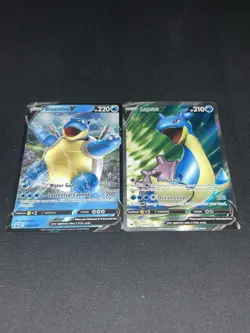 Pokemon TCG 2 card V lot, Blastoise/Lapras - Image 1