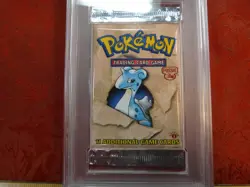 1999 Pokemon Fossil 1st Edition Lapras Unopened Card Pack PSA Graded Mint 9 - Image 2