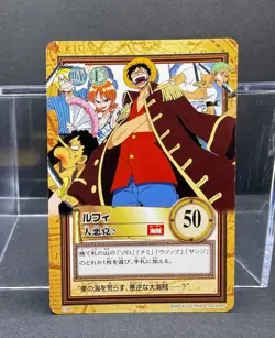 Luffy ONE PIECE vintage Japanese Hyper Battle Carddass Card Bandai Straw Hat - Image 1