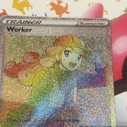 Pokemon Card Worker 209/195 Secret Rare Silver Tempest Near Mint - Image 2
