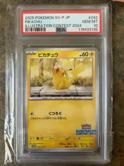 PSA 10 2025 POKEMON JAPANESE SV-P PROMO ILLUSTRATION CONTEST 2024 #242 PIKACHU - Image 1