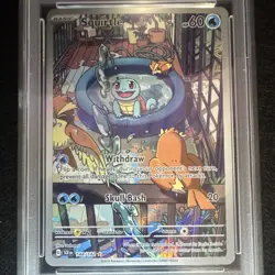 🔥Pokemon Squirtle 148/142 Illustration Rare – PSA 10 GEM MINT – Stellar Crown🔥 - Image 3