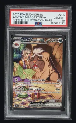 Pokemon Arven's Mabosstiff ex 235/182 Destined Rivals Illustration Rare PSA 10 - Image 1