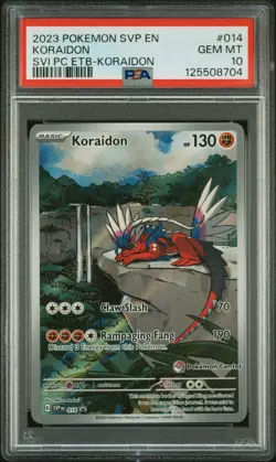 2023 POKEMON SCARLET & VIOLET POKEMON CENTER ETB PROMO SVP #014 KORAIDON PSA 10 - Image 1