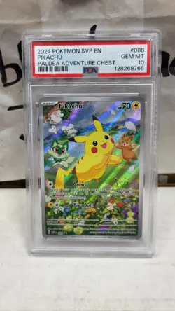 2024 PIKACHU FULL ART PALDEA ADVENTURE CHEST PROMO POKEMON PSA 10 GEM MINT #088 - Image 2