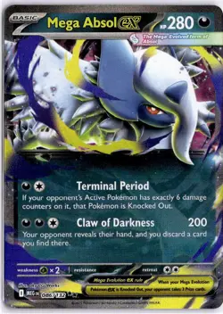 Pokemon Mega Absol ex 086/132 Me01: Mega Evolution Holo NM - Image 1