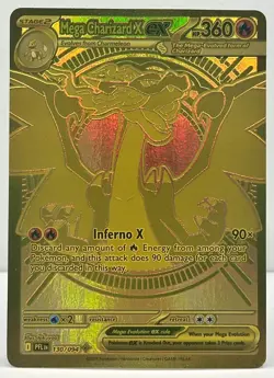 Pokemon TCG Gold Hyper Rare Mega Charizard X EX 130/094 Phantasmal Flames - Image 1