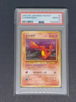 1997 Japanese Pokemon Rocket 4 Charmander PSA 10 - Image 1