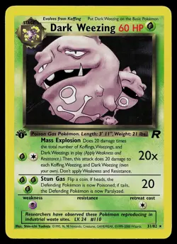 Pokemon Card - Dark Weezing Team Rocket 31/82 Rare 1st Edition - Image 1