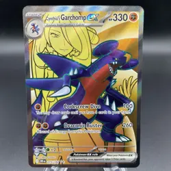 Pokemon TCG Holo Ultra Rare Cynthia’s Garchomp EX Pokemon Card 215/182 - Image 1
