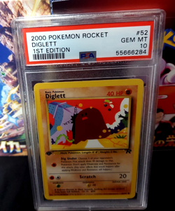 2000 Pokemon Team Rocket Diglett 1st Edition #52 PSA 10 GEM MT Pop 493 - Image 1