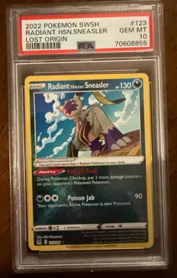 RADIANT HISULIAN SNEASLER PSA 10 123/196 Lost Origin English Pokemon PSA 10 - Image 1