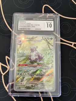 CGC 10 GEM MINT Nidoking 174/165 Scarlet Violet 151 Illustration ENGLISH Pokemon - Image 1
