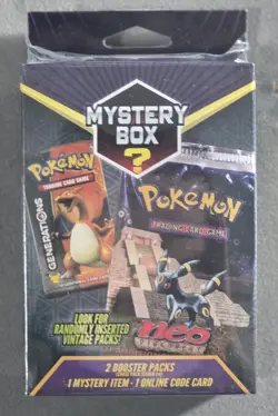 2021 Pokemon TCG Mystery Box 2 Boosters 1 Mystery Item 1 Code Vintage Pack Chase - Image 1