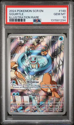 2024 POKEMON SCR EN-STELLAR CROWN ILLUSTRATION RARE #148 SQUIRTLE PSA 10 - Image 1