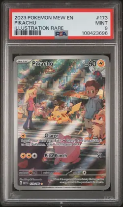 2023 POKEMON MEW EN-151 ILLUSTRATION RARE #173 PIKACHU PSA 9 - Image 1