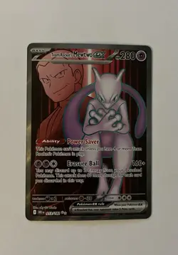 Pokemon TCG Team Rocket's Mewtwo ex Destined Rivals 213/182 Ultra Rare Holo - Image 1