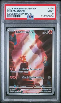 2023 Pokemon MEW EN Charmander 168/165 Illustration Rare PSA 9 (064 - Image 1