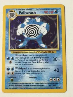Pokemon TCG Poliwrath Holo Rare Base Set 13/102 90 HP English WOTC - Image 1