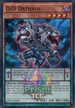 1st ed D/D Orthros super rare SDPD-EN004 Yugioh - Image 1
