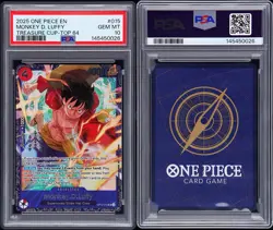 2025 One Piece EN Treasure Cup Top 64 #015 Monkey D. Luffy PSA 10 GEM MINT - Image 3