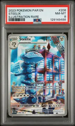 STEELIX 203/182 PSA 8 PARADOX RIFT ILLUSTRATION RARE POKEMON CARD HOLO ENGLISH - Image 1