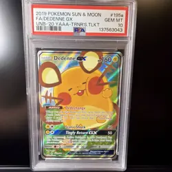 Dedenne GX Full Art Sun & Moon Unbroken Bonds Trainers Toolkit 195a/214 PSA 10 - Image 1