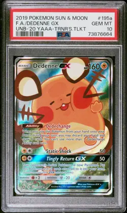 PSA 10 Dedenne GX Full Alt Art 195a/214 Promo Pokemon - Image 1