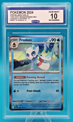 Froslass 053/167 Pokemon TCG Twilight Masquerade Holo Rare 2024 CCG 10 GEM Mint - Image 1